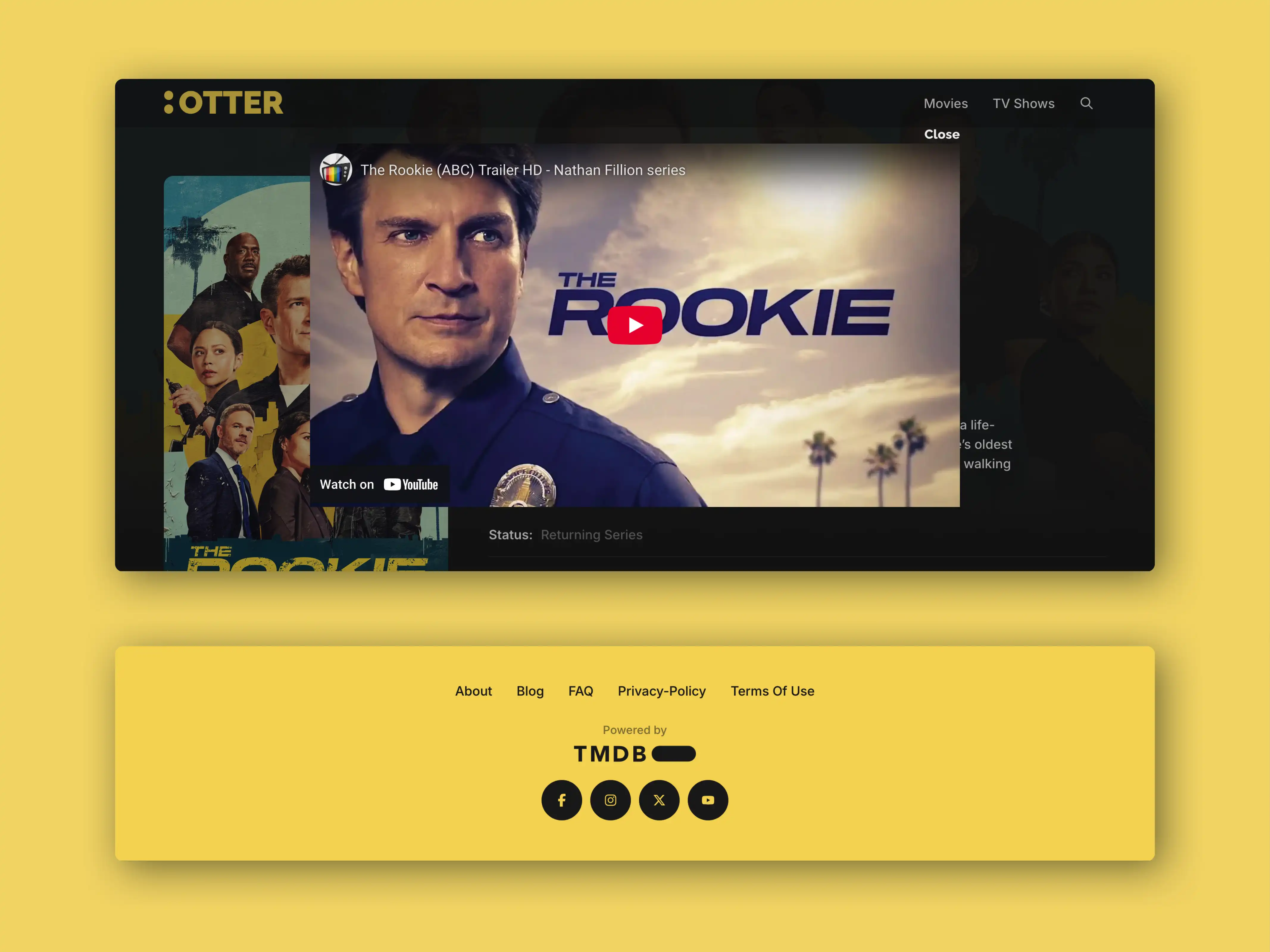 show trailer player and footer design